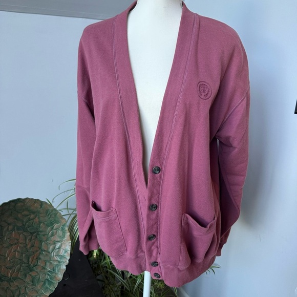 Vintage 90s Outback Red Mauve Sweatshirt Cardigan size Medium - Picture 1 of 6